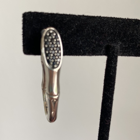 John Hardy Authentic Sterling Silver and Black Sapphire Earrings - Picture 4 of 12